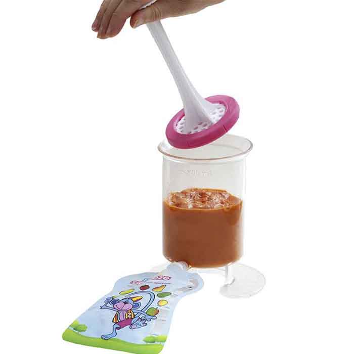 Fill N Squeeze Bolsa cepillo de limpieza y Bolsa Clip En Cuchara Para Bebé Alimentos Bolsa. 